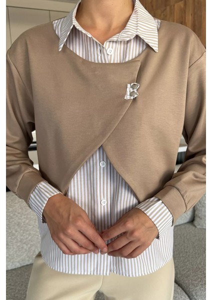 Kadın Gömlek Garnili Sweatshirt P-00018049 modelleri