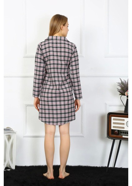 Moda Kadın Penye Uzun Kol Düğmeli Siyah Tunik Gecelik modelleri