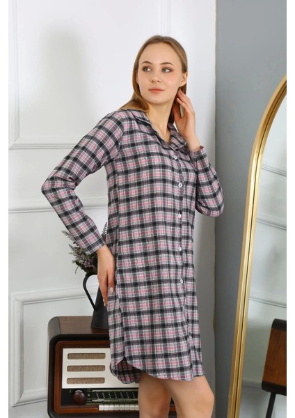 Moda Kadın Penye Uzun Kol Düğmeli Siyah Tunik Gecelik fırsatları