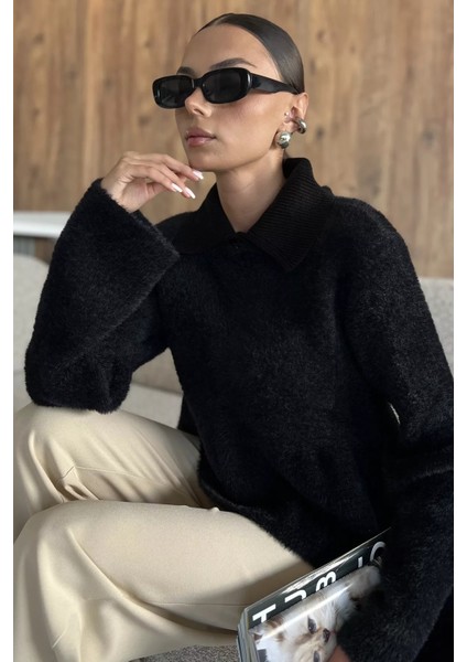 Gömlek Yaka Şardonlu Triko Bluz (S,m,l,xl Uyumludur) P-00018190