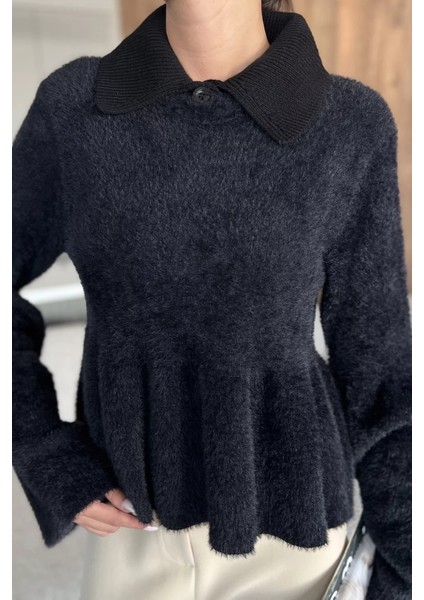 Gömlek Yaka Şardonlu Triko Bluz (S,m,l,xl Uyumludur) P-00018190 modelleri