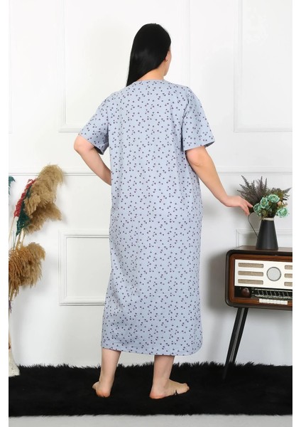 Moda Kadın Büyük Beden Kısa Kol Indigo Anne Gecelik indirimleri