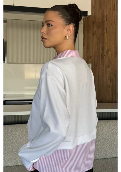 Kadın Gömlek Garnili Sweatshirt P-00018049 fırsatları