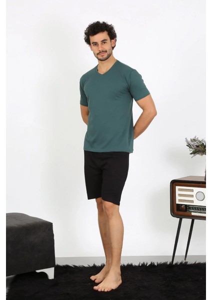 Moda Erkek Penye Petrol Rengi 3'lü Pijama Takımı