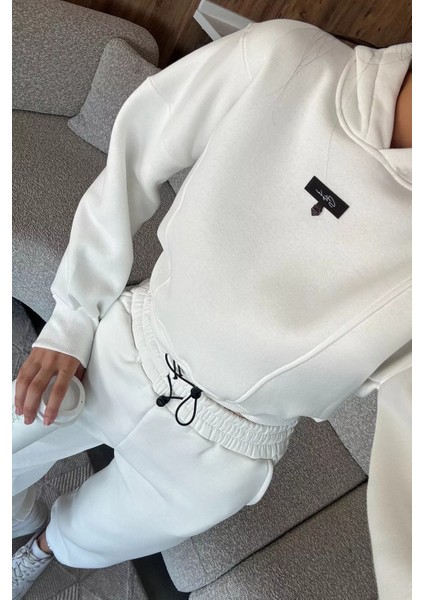 Kadın Üç Iplik Şardonlu Kapüşonlu Eşofman Takımı P-00018045 fiyatları