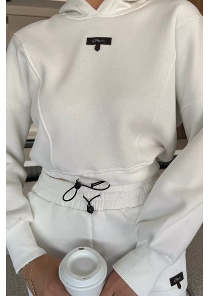 Kadın Üç Iplik Şardonlu Kapüşonlu Eşofman Takımı P-00018045 fırsatları