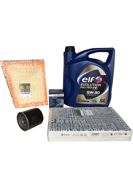 Renault Megane 4 1.6 Benzinli Filtre Bakım Seti + Motor Yağı 5W30