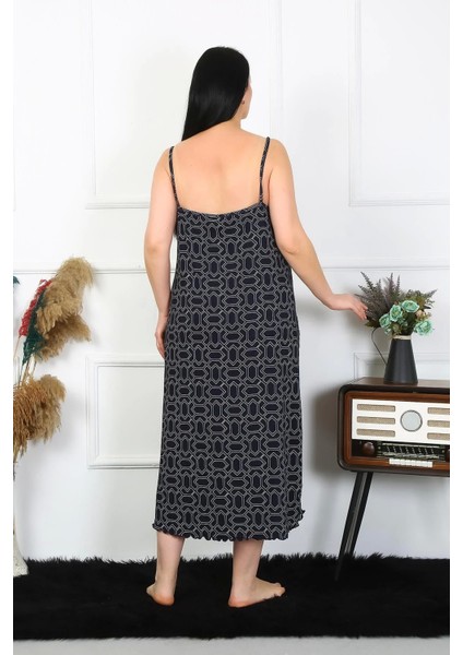 Moda Kadın Büyük Beden Ip Askılı Pamuklu Uzun Gecelik modelleri