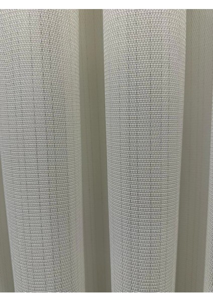 Nivemeshome Meva Altın Çizgili 1/3 Sık Pileli Tül Perde Apm