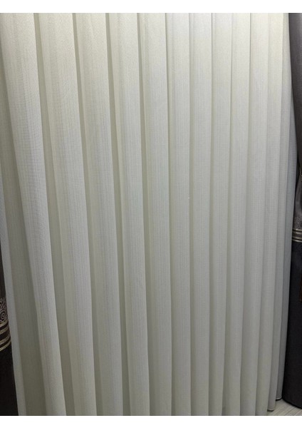 Nivemeshome Meva Altın Çizgili 1/3 Sık Pileli Tül Perde Apm