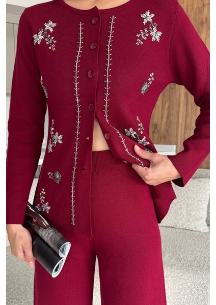 Kadın Taşlı Triko Hırka Pantolon Ikili Takım P-00018046 fiyatları