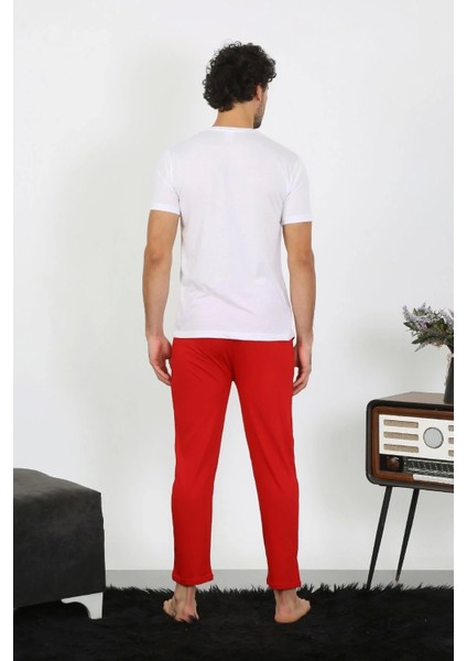 Moda Erkek Kısa Kol Penye Beyaz Pijama Takımı indirimleri