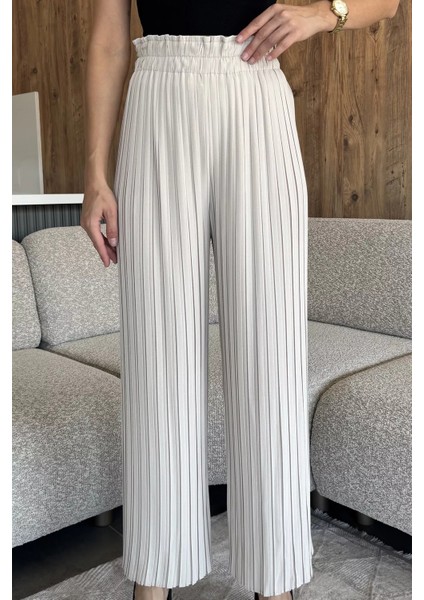 Kadın Pileli Bol Paça Pantolon P-00018032