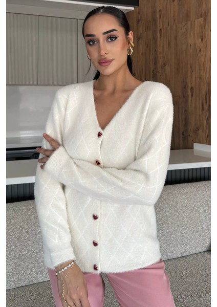 Kadın Yumoş Iplik Sakallı Triko Hırka (S-M-L-Xl Uyumludur) P-00018065