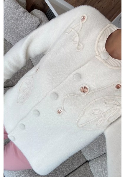 Kadın Pul Işlemeli Yumoş Iplik Triko Ceket (S-M-L-Xl Uyumludur) P-00018068 fiyatları