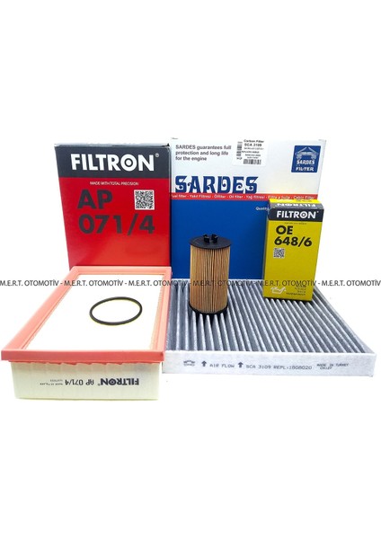 Opel Mokka 1.4 ve 1.6 Benzinli Filtre Bakım Seti (Hava-Yağ-Polen)