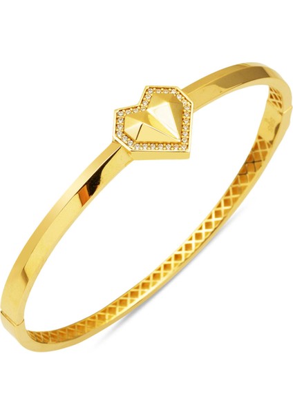 Kalpli 14 Ayar Kelepçe Altın Bilezik