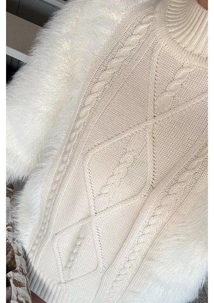 Kadın Balıkçı Yaka Sakallı Triko Kazak (S-M-L Uyumludur) P-00018058 modelleri