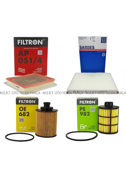 Opel Astra H 1.3 Cdti Dizel Filtron Filtre Bakım Seti 2005-2013
