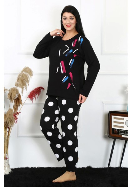 Moda Kadın Büyük Beden Penye Uzun Kol Pijama Takım fırsatları