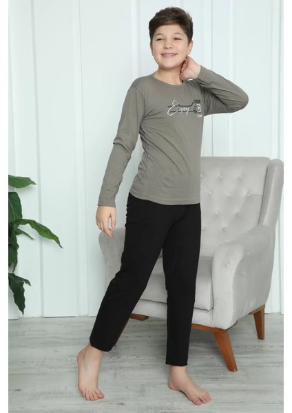 Moda Erkek Çocuk Penye Pijama Takım Vizon fiyatları