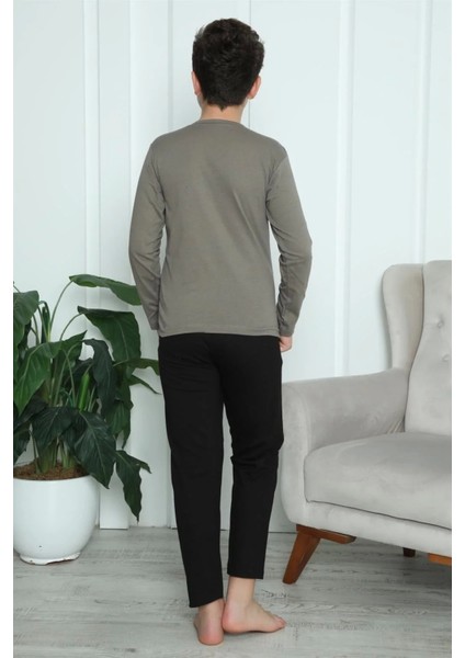 Moda Erkek Çocuk Penye Pijama Takım Vizon modelleri