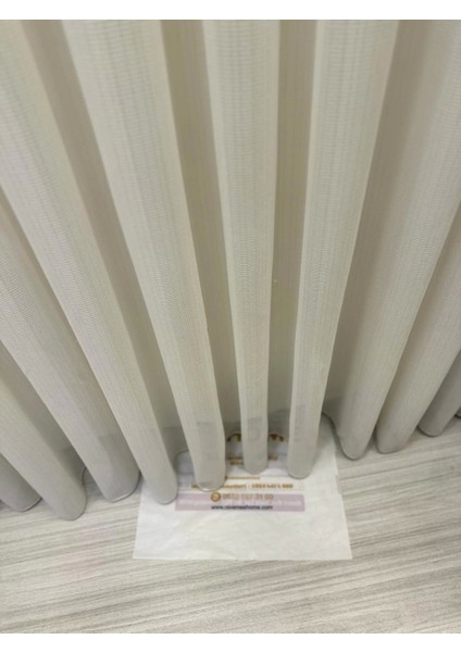 Nivemeshome Meva Altın Çizgili 1/3 Sık Pileli Tül Perde Apm indirimleri