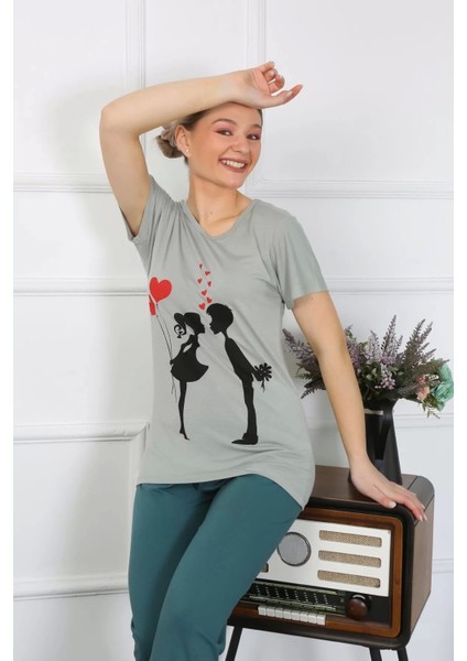 Moda Kadın Kısa Kol Penye Pijama Takımı fiyatları