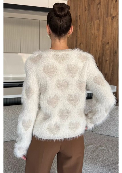 Kadın Ön Düğmeli Sakallı Triko Ceket (S-M-L Uyumludur) P-00018057 indirimleri