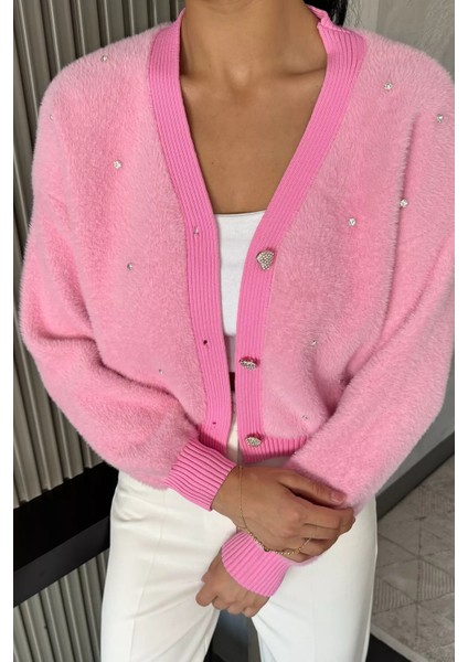 Kadın Taşlı Yumoş Triko Ceket (S-M-L-Xl Beden Uyumludur.) P-00018052 fırsatları