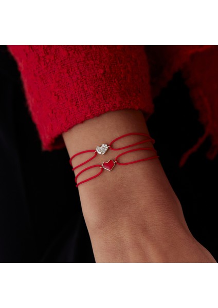 Kırmızı Mineli Kalp Ip Bileklik fırsatları