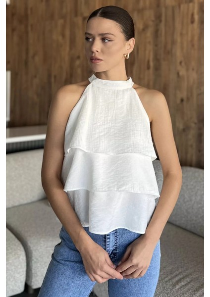 Kadın Sıfır Kol Kat Kat Bluz P-00018036 fiyatları