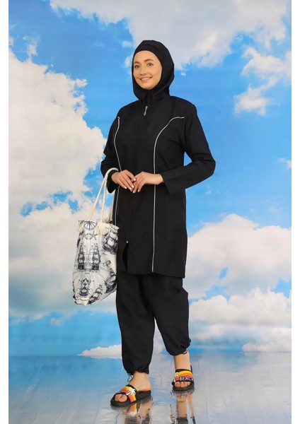 Moda Kadın Tam Tesettür Lacivert Mayo