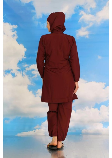 Moda Kadın Tam Tesettür Mayo Bordo fırsatları