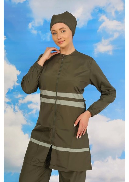 Moda Kadın Tam Tesettür Mayo Haki modelleri