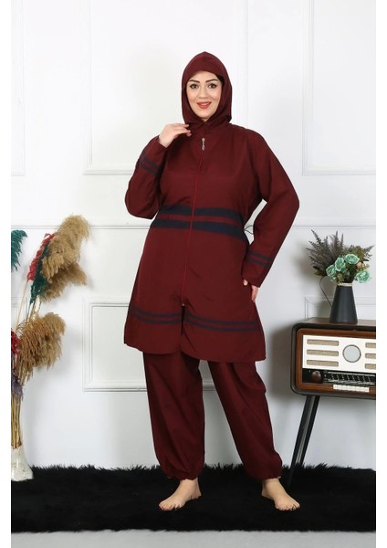 Moda Büyük Beden Tesettür Mayo 7XL-8XL-9XL-10XL Bordo fırsatları