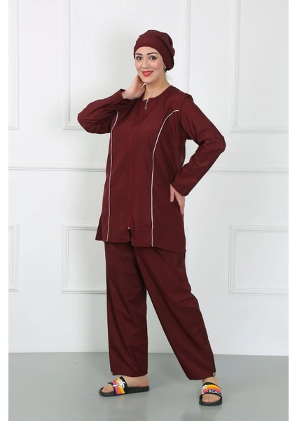 Moda Büyük Beden Tesettür Büyük Mayo Bordo fırsatları