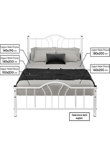 Argimo Orkide Çift Kişilik Ferforje Metal Karyola indirimleri