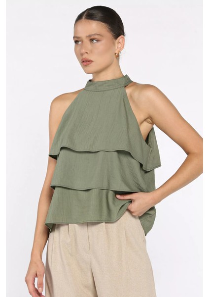 Kadın Sıfır Kol Kat Kat Bluz P-00018036 fiyatları