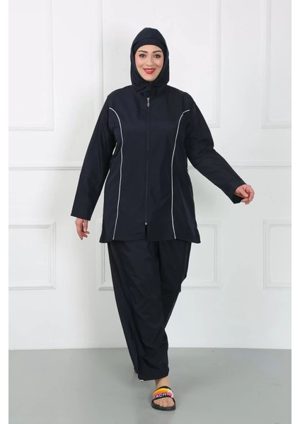 Moda Büyük Beden Tesettür Büyük Mayo Lacivert fiyatları