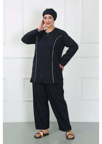 Moda Büyük Beden Tesettür Büyük Mayo Lacivert indirimleri