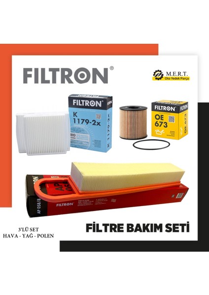 Citroen Ds3 1.6 Vti Benzinli Filtre Bakım Seti Filtron