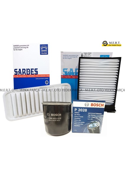 Citroen C1 1.0 Benzinli Filtre Bakım Seti (Hava-Yağ-Polen)