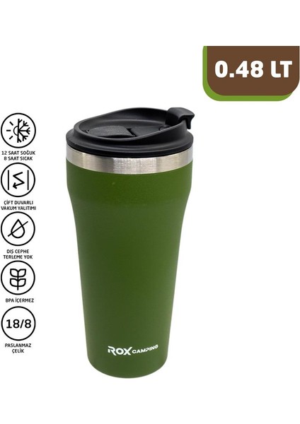 0191 Kahve Termosu 0.48 Lt - Yeşil