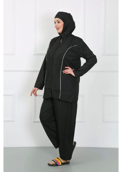 Moda Büyük Beden Tesettür Büyük Mayo Siyah modelleri