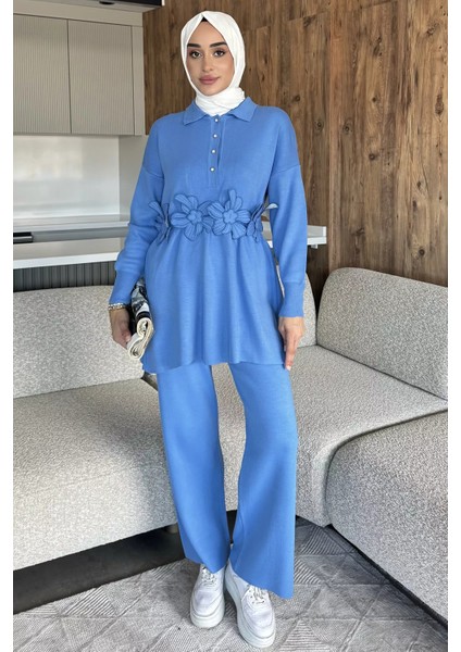 Papatya Aplikeli Tunik Pantolon Triko Tesettür Ikili Takım (S,m,l,xl Uyumludur) P-00018184 fiyatları