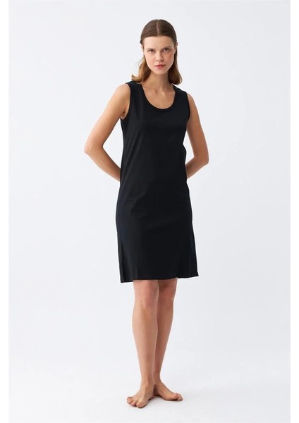 Moda Kadın Kalın Askılı Penye Gecelik Siyah fiyatları