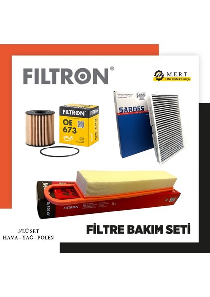 Citroen Ds4 1.6 Vti Benzinli Filtre Bakım Seti Filtron