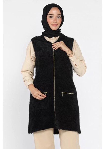 Kolsuz Fermuarlı Yumoş Tesettür Triko Yelek (S,m,l,xl Uyumludur) P-00018185 fiyatları