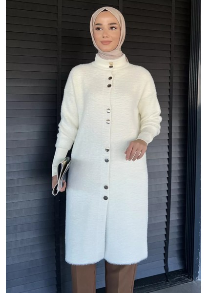 Gold Düğmeli Tesettür Yumoş Triko Hırka P-00018377 fiyatları